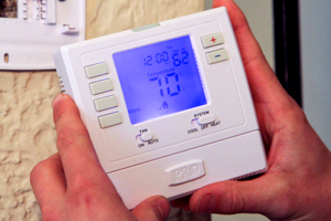 A programmable thermostat